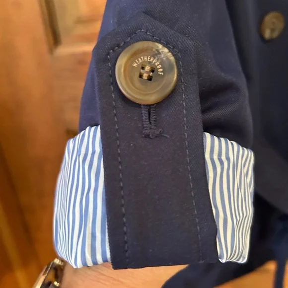 Weatherproof / NWT/ DOUBLE BREASTED TRENCH/ Classic Navy Blue/ Size M - Picture 6 of 15